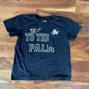 Talk to The Palm Black Graphic Tee with Pocket size XL